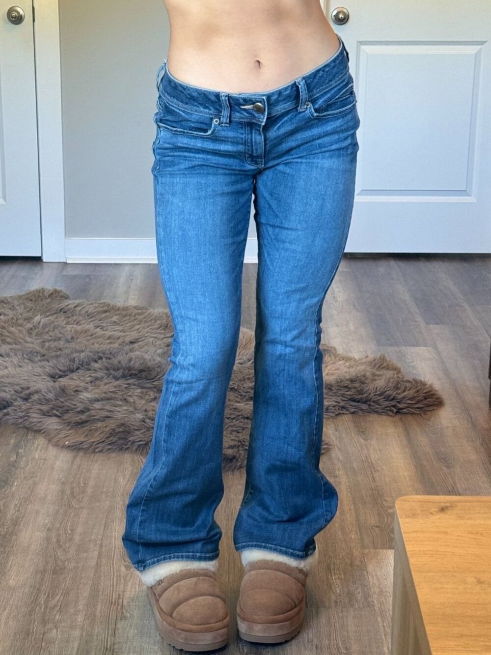 Y2K American Eagle Low Rise Kick Boot Jeans Size 10L Super Stretch Denim Western